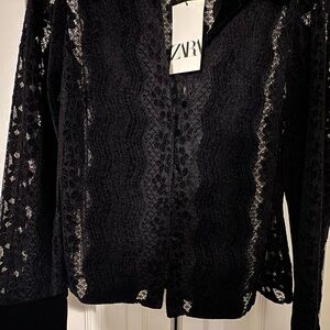 Zara Elegant Black Lace Top